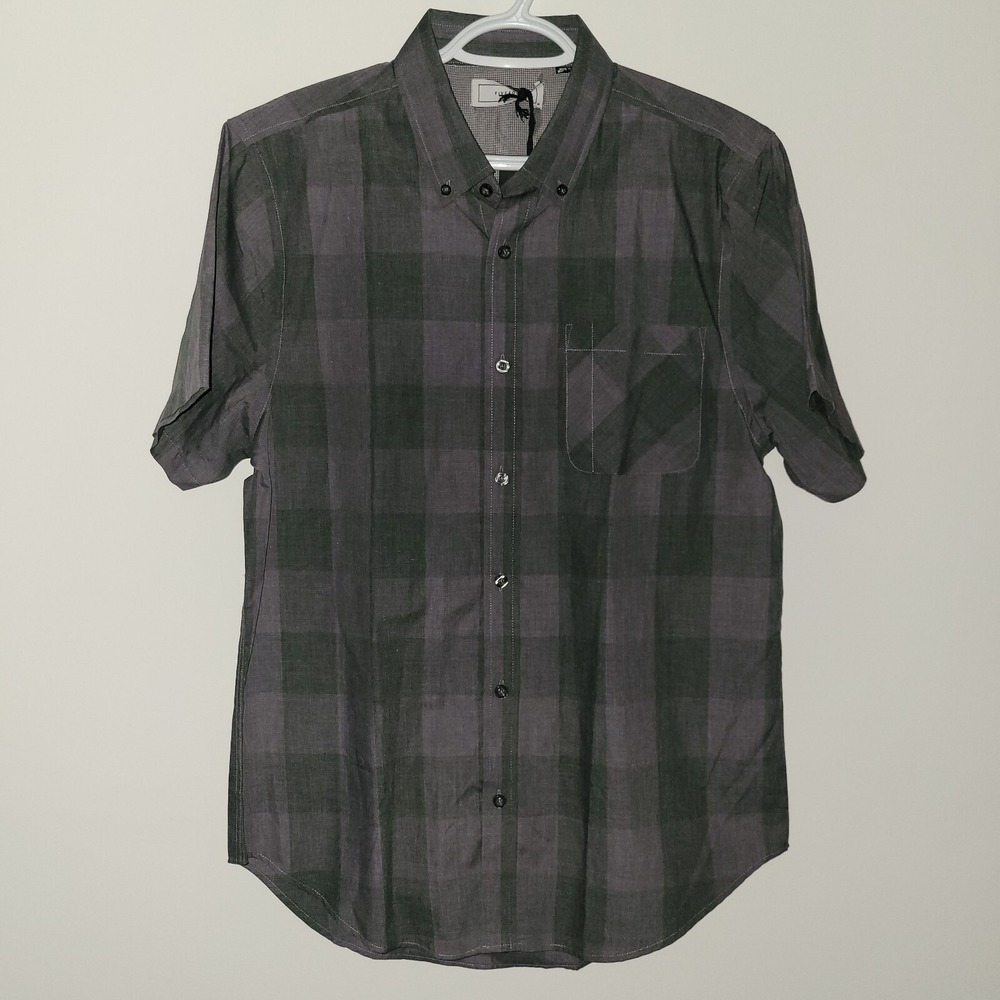 NWT Five Four Button Down Shirt Men's Size Medium Olive Green Gray Alder